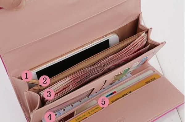 Womens Wallets Purses Plaid PU Leather Long Wallet Hasp Phone Bag Handbags & Wallets - Tophatter Daily Deals