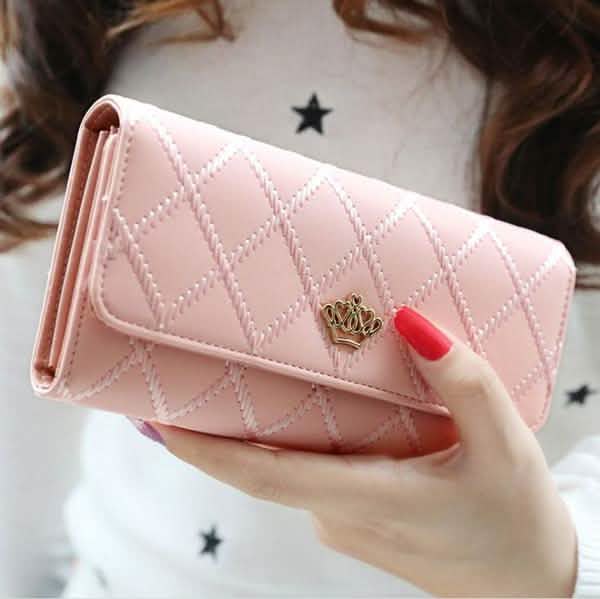 Womens Wallets Purses Plaid PU Leather Long Wallet Hasp Phone Bag Pink Handbags & Wallets - Tophatter Daily Deals