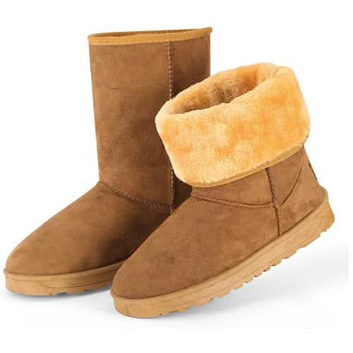 Women's Waterproof Snow Boots Brown Women's Shoes - Tophatter Daily Deals