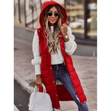 Women's Winter Jacket Vest Long Coat Regular Fit Red Women's Outerwear - Tophatter Daily Deals
