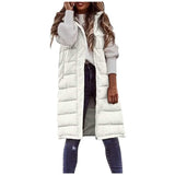 Women's Winter Jacket Vest Long Coat Regular Fit White Women's Outerwear - Tophatter Daily Deals