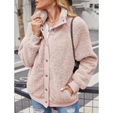 Womens Winter Sherpa Fleece Button Jacket Coat Women's Outerwear - Tophatter Daily Deals