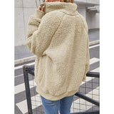 Womens Winter Sherpa Fleece Button Jacket Coat Women's Outerwear - Tophatter Daily Deals
