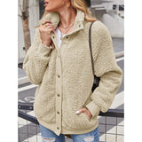 Womens Winter Sherpa Fleece Button Jacket Coat Women's Outerwear - Tophatter Daily Deals