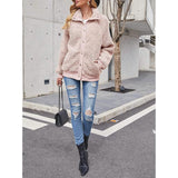 Womens Winter Sherpa Fleece Button Jacket Coat Women's Outerwear - Tophatter Daily Deals
