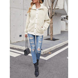Womens Winter Sherpa Fleece Button Jacket Coat Women's Outerwear - Tophatter Daily Deals