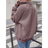 Womens Winter Sherpa Fleece Button Jacket Coat Women's Outerwear - Tophatter Daily Deals