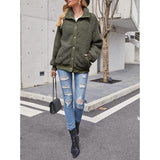 Womens Winter Sherpa Fleece Button Jacket Coat Women's Outerwear - Tophatter Daily Deals