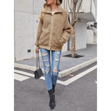 Womens Winter Sherpa Fleece Button Jacket Coat Women's Outerwear - Tophatter Daily Deals