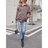 Womens Winter Sherpa Fleece Button Jacket Coat Women's Outerwear - Tophatter Daily Deals