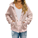 Womens Winter Sherpa Fleece Button Jacket Coat Pink Women's Outerwear - Tophatter Daily Deals