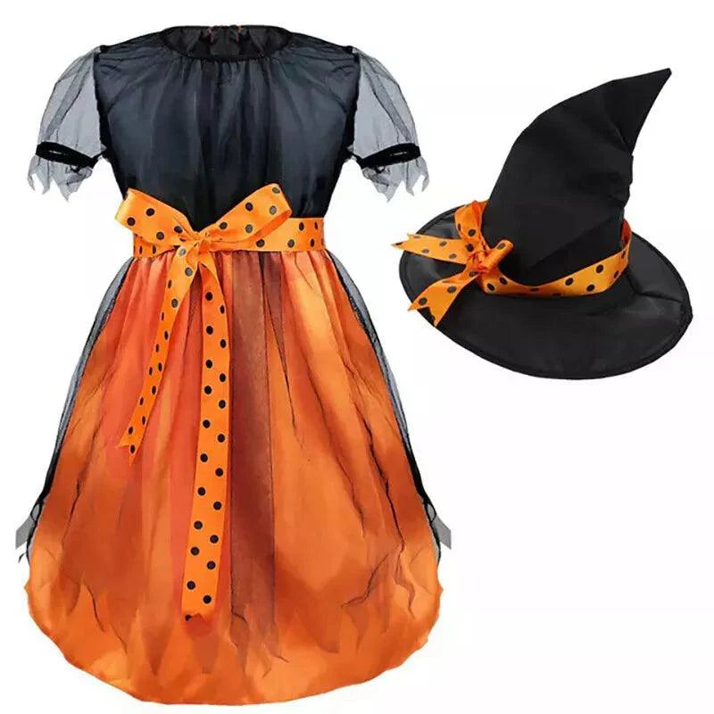 Witch Halloween Costume - Girls Witches Hat Costume Set Kids Fancy Dress Witch Cosplay Outfit UK Festive & Franchise - Tophatter Daily Deals