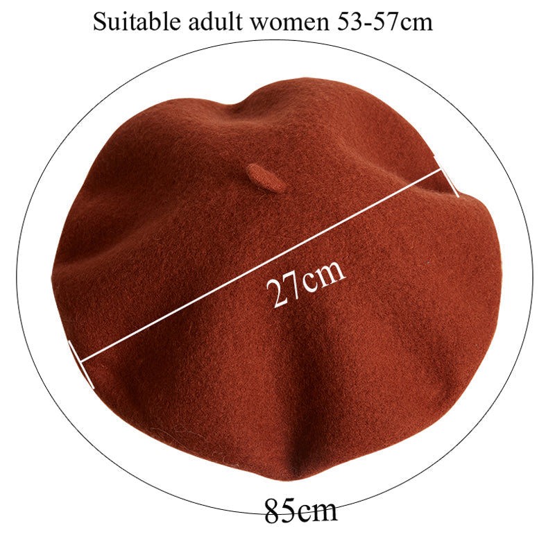 Wool Beret Hat Women Solid Flat Berets Cap - Tophatter Daily Deals