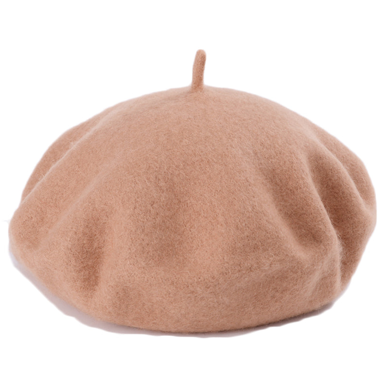 Wool Beret Hat Women Solid Flat Berets Camel Cap - Tophatter Daily Deals