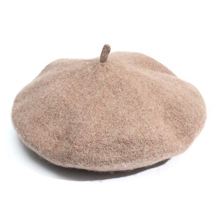 Wool Beret Hat Women Solid Flat Berets Mocha Cap - Tophatter Daily Deals