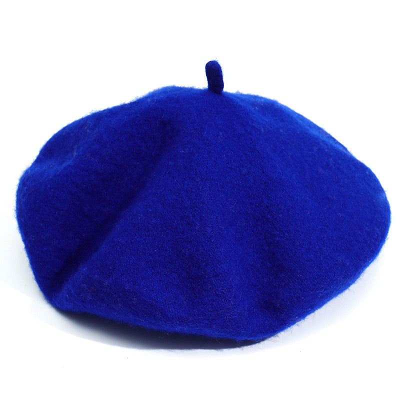 Wool Beret Hat Women Solid Flat Berets Royal Blue Cap - Tophatter Daily Deals