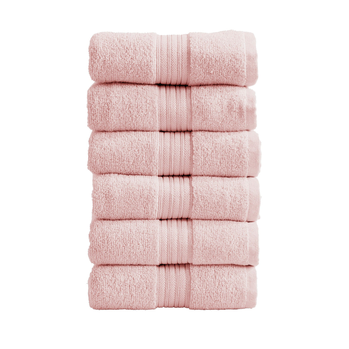 Cotton Terry Bath Towel Set - Cooper Collection Hand Towel (Pack of 6) Pink Bath - Tophatter Daily Deals