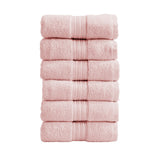 Cotton Terry Bath Towel Set - Cooper Collection Hand Towel (Pack of 6) Pink Bath - Tophatter Daily Deals