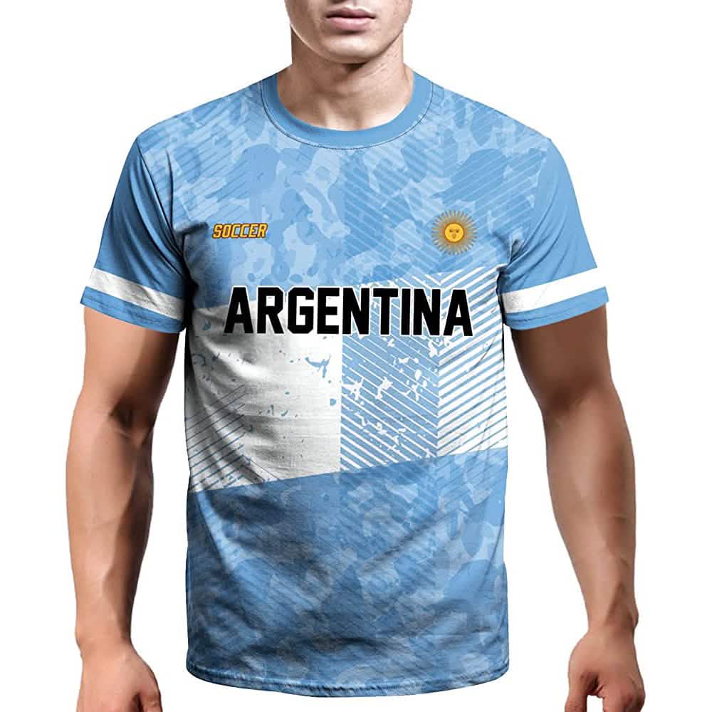 World Cup 2022 Soccer Jersey Women and Mens Football T-Shirts Argentina Men's Tops - Tophatter Daily Deals
