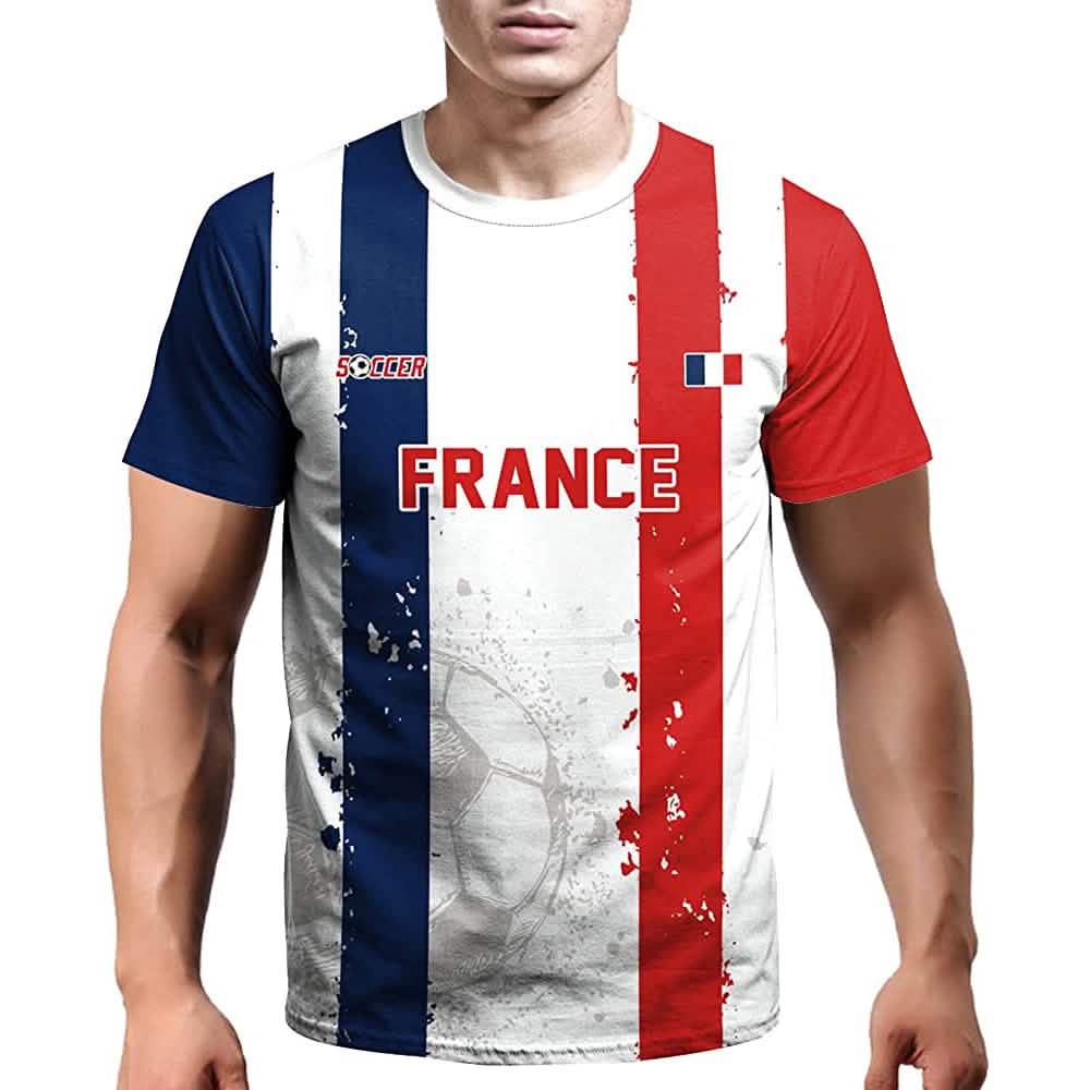World Cup 2022 Soccer Jersey Women and Mens Football T-Shirts France Men's Tops - Tophatter Daily Deals