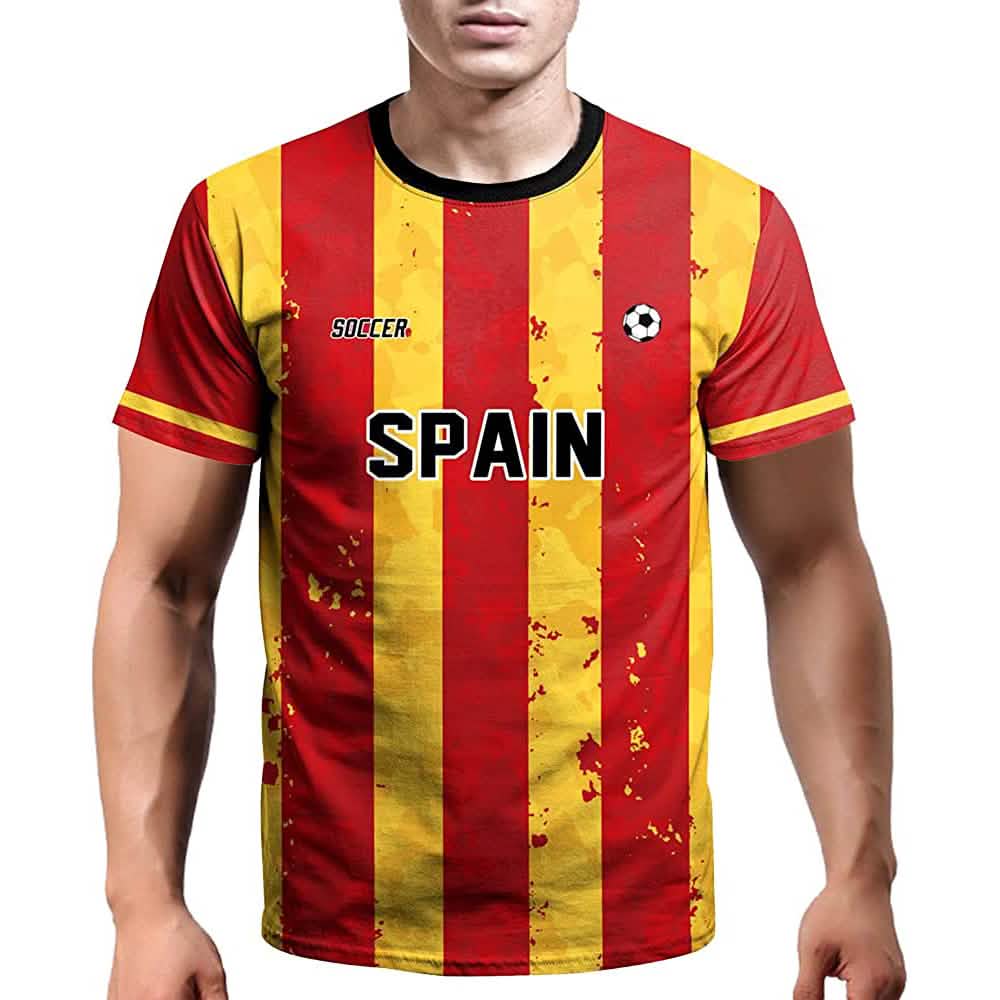 World Cup 2022 Soccer Jersey Women and Mens Football T-Shirts Spain Men's Tops - Tophatter Daily Deals