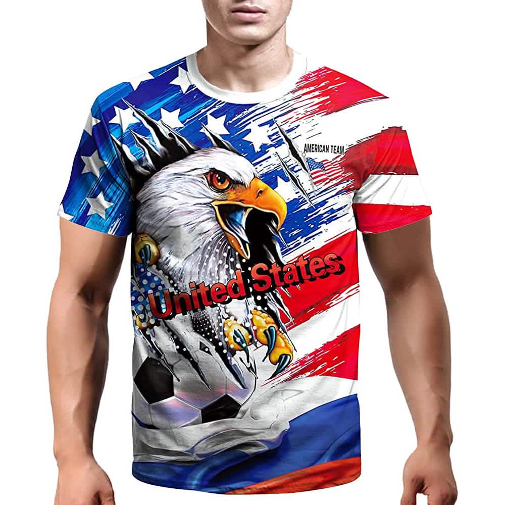 World Cup 2022 Soccer Jersey Women and Mens Football T-Shirts USA Eagle Men's Tops - Tophatter Daily Deals