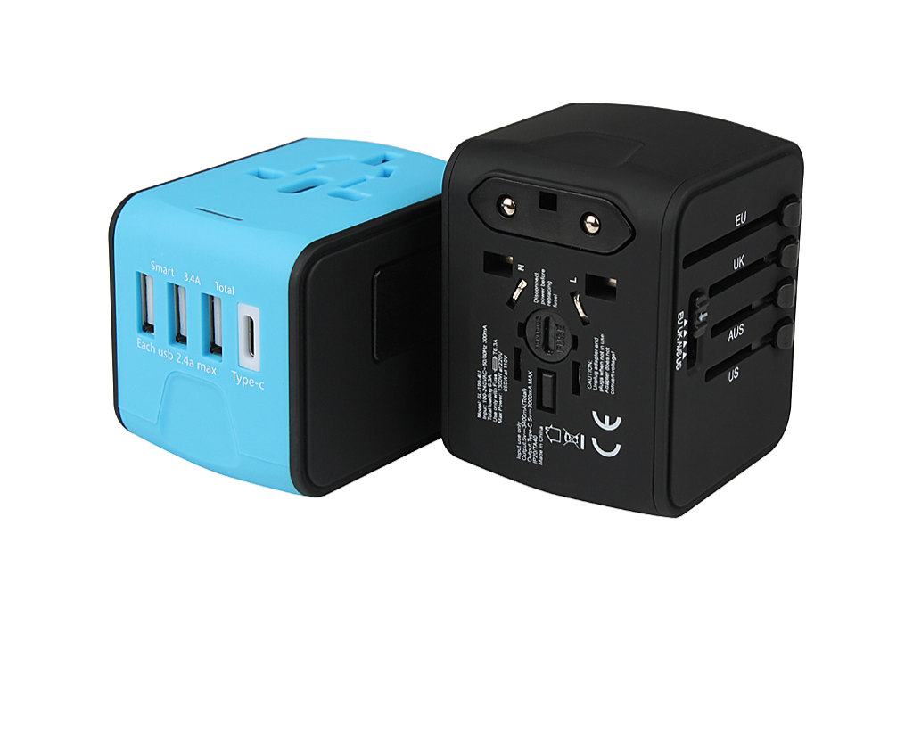 Persona World Travel Adapter Blue - Tophatter Daily Deals