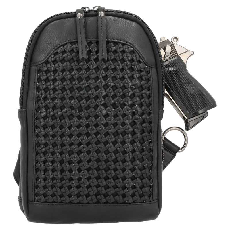 Bristol Leather Concealed Carry Sling Crossbody Backpack Purse Handgun Purses - Tophatter Daily Deals
