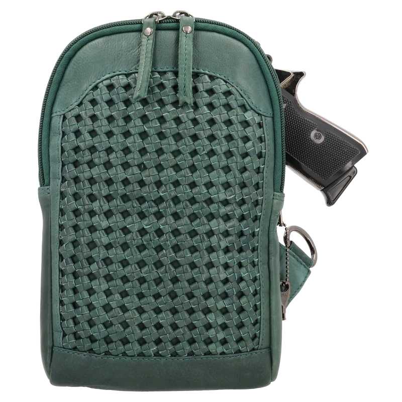 Bristol Leather Concealed Carry Sling Crossbody Backpack Purse Handgun Purses - Tophatter Daily Deals
