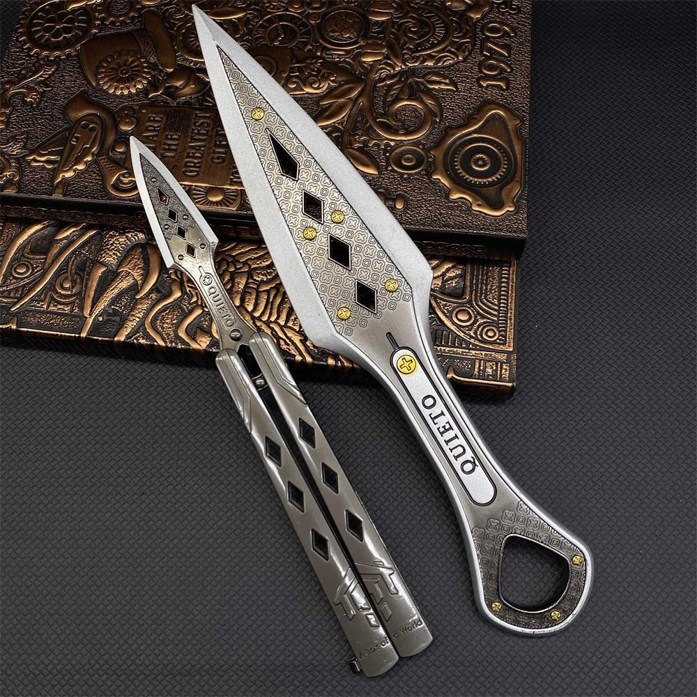 White Wraith Kunai Wraith Blunt Blade Balisong 2 in 1 Pack - Tophatter Daily Deals