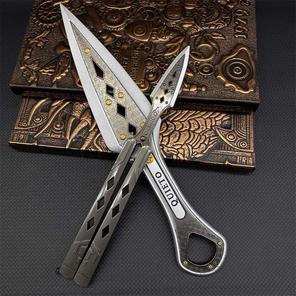 White Wraith Kunai Wraith Blunt Blade Balisong 2 in 1 Pack - Tophatter Daily Deals