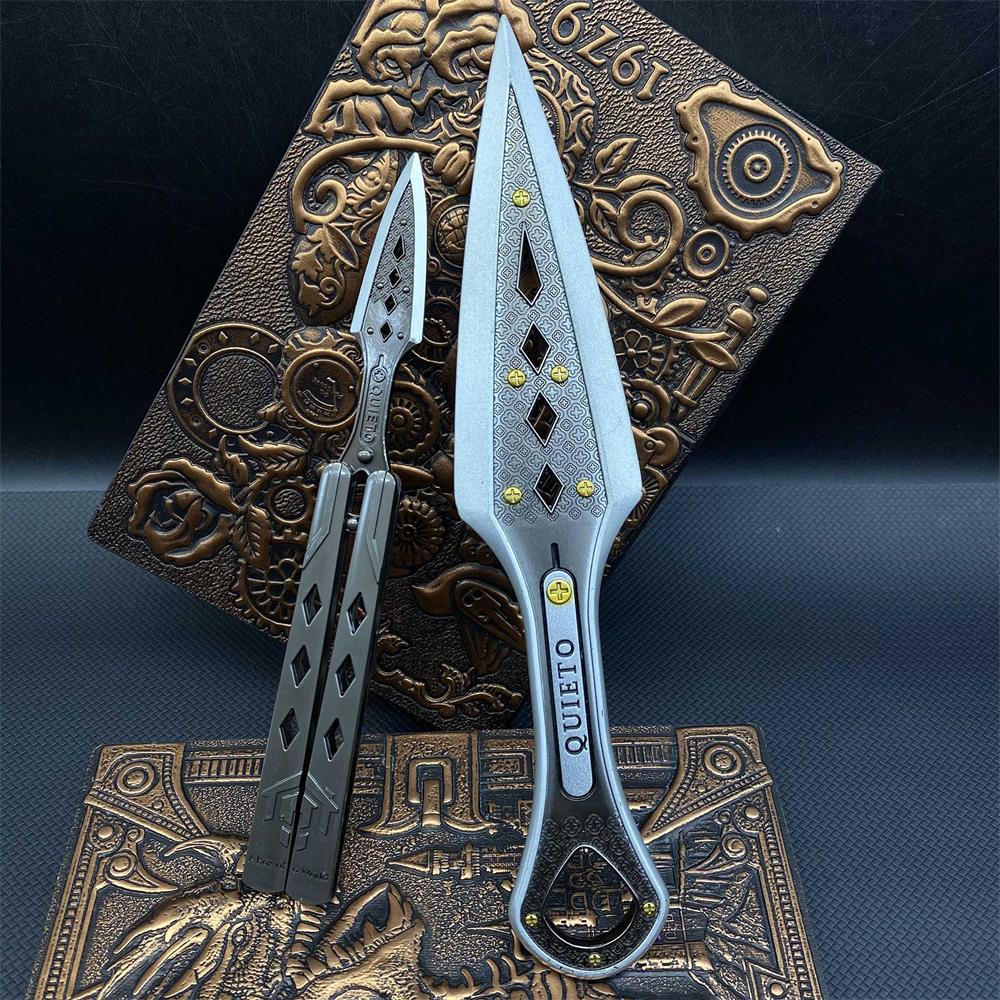 White Wraith Kunai Wraith Blunt Blade Balisong 2 in 1 Pack - Tophatter Daily Deals