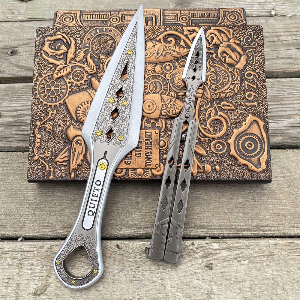 White Wraith Kunai Wraith Blunt Blade Balisong 2 in 1 Pack - Tophatter Daily Deals
