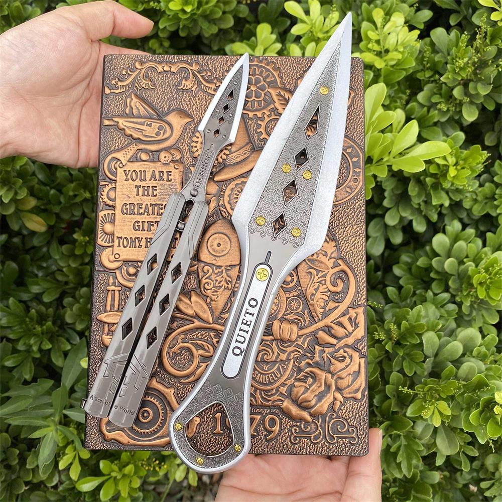 White Wraith Kunai Wraith Blunt Blade Balisong 2 in 1 Pack - Tophatter Daily Deals