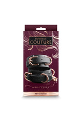 NS Novelties - Bondage Couture - Wrist Cuffs - Black/Rose Gold BDSM - Tophatter Daily Deals