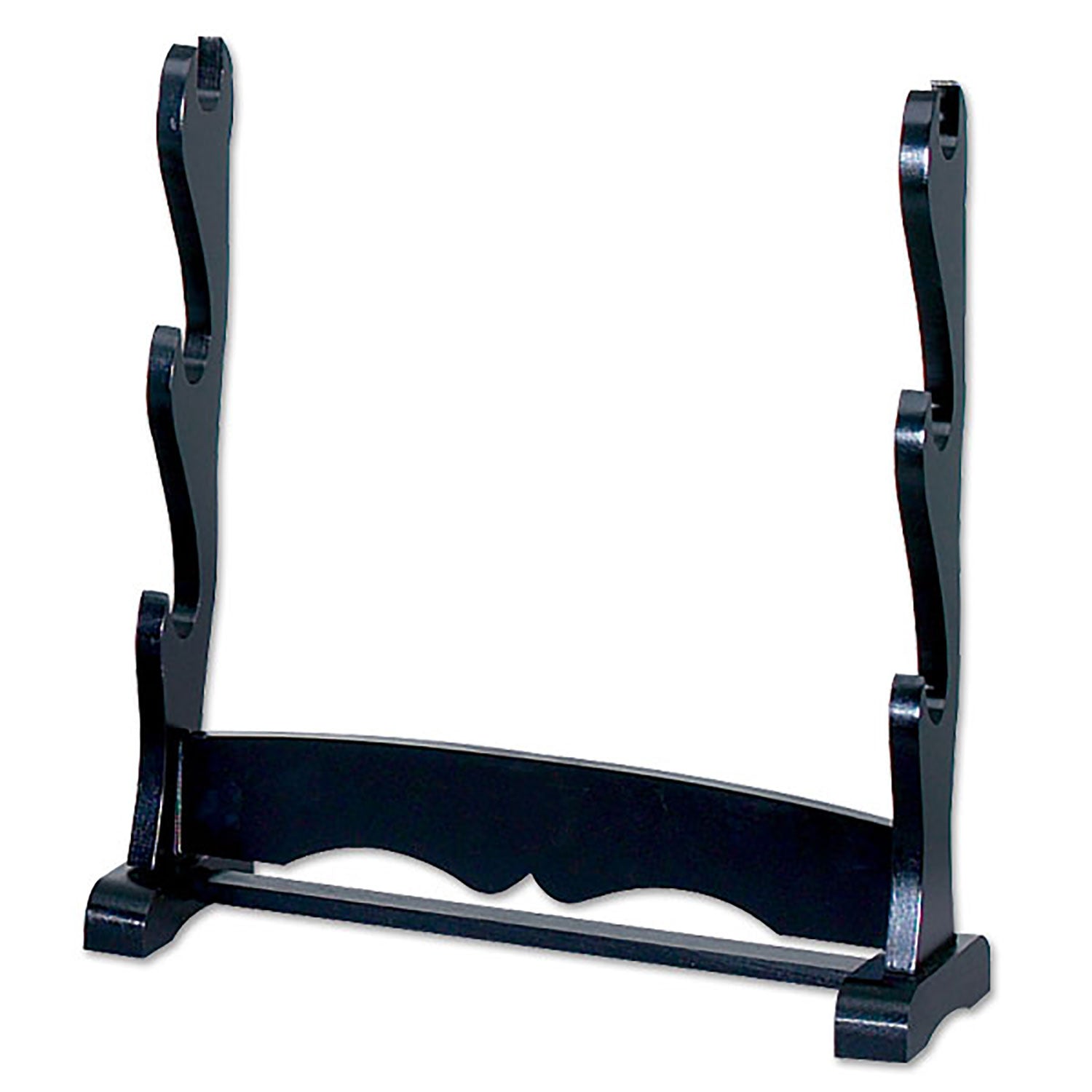 SWORD STAND BLACK WOODEN 3-TIERS TOP SWORD STAND - Tophatter Daily Deals