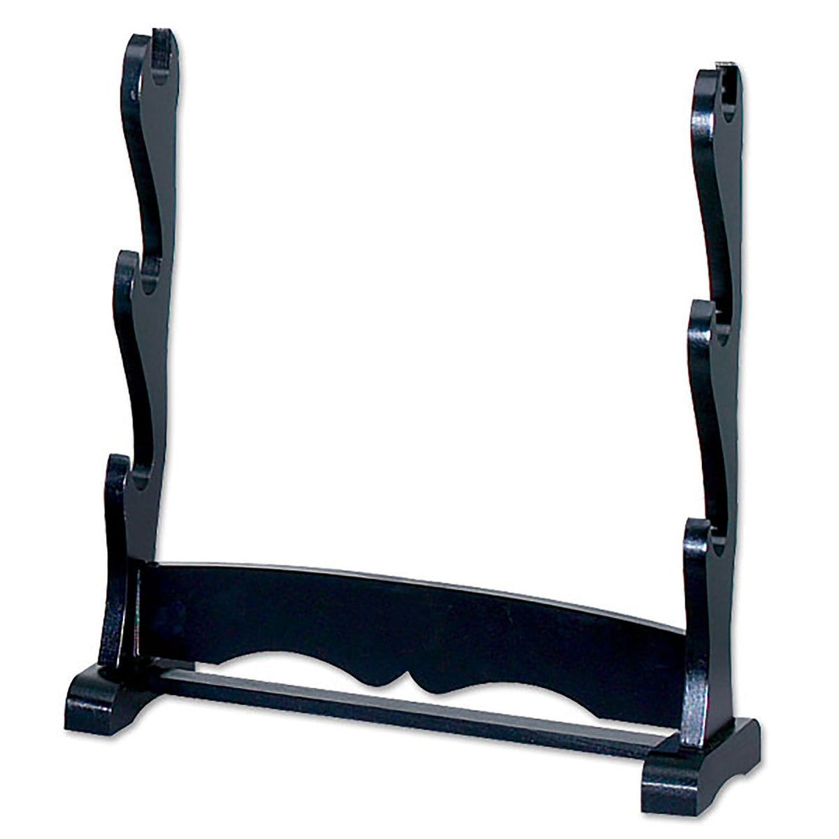 SWORD STAND BLACK WOODEN 3-TIERS TOP SWORD STAND - Tophatter Daily Deals