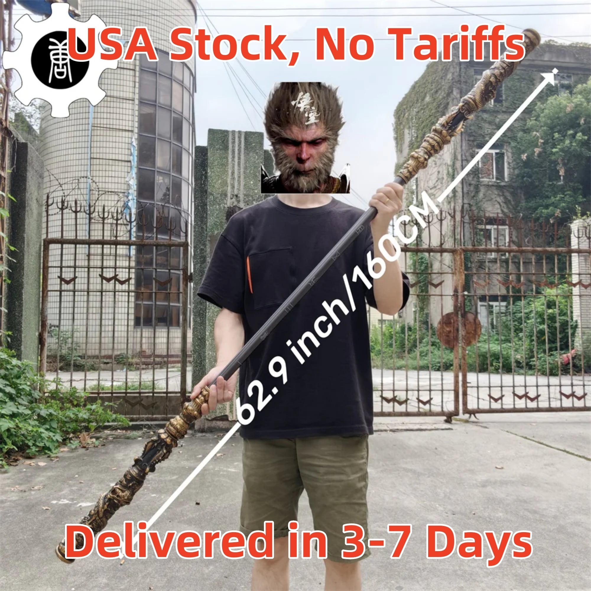 Wukong JinGuBang Life-Size Replica 62.9" USA Only - Tophatter Daily Deals