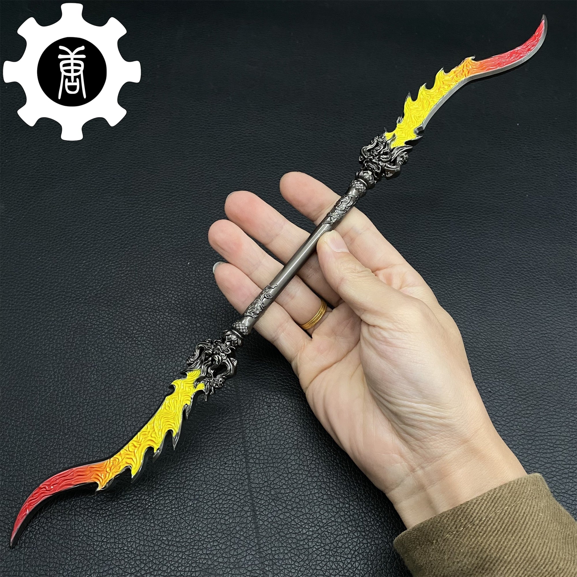 Black Myth: Wukong Metal Weapons Miniature Collections 35CM Guangzhi's Dual Blade - Tophatter Daily Deals