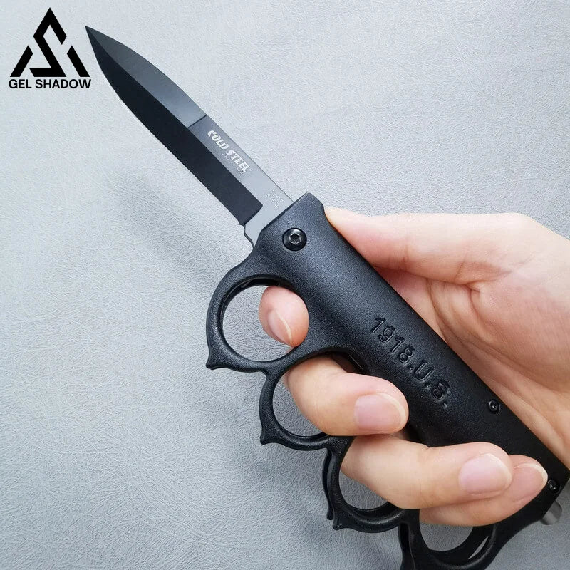WWI 1918 Trench Knife Folder Spring Assist Knuckle Knife-GS38 Pocket Knives - Tophatter Daily Deals