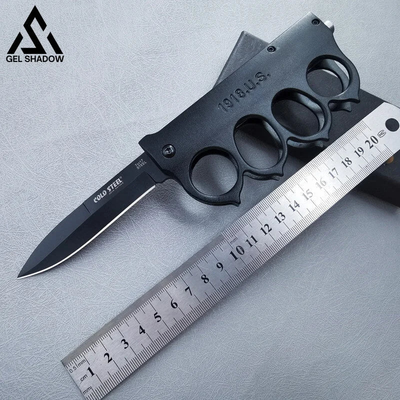 WWI 1918 Trench Knife Folder Spring Assist Knuckle Knife-GS38 Pocket Knives - Tophatter Daily Deals