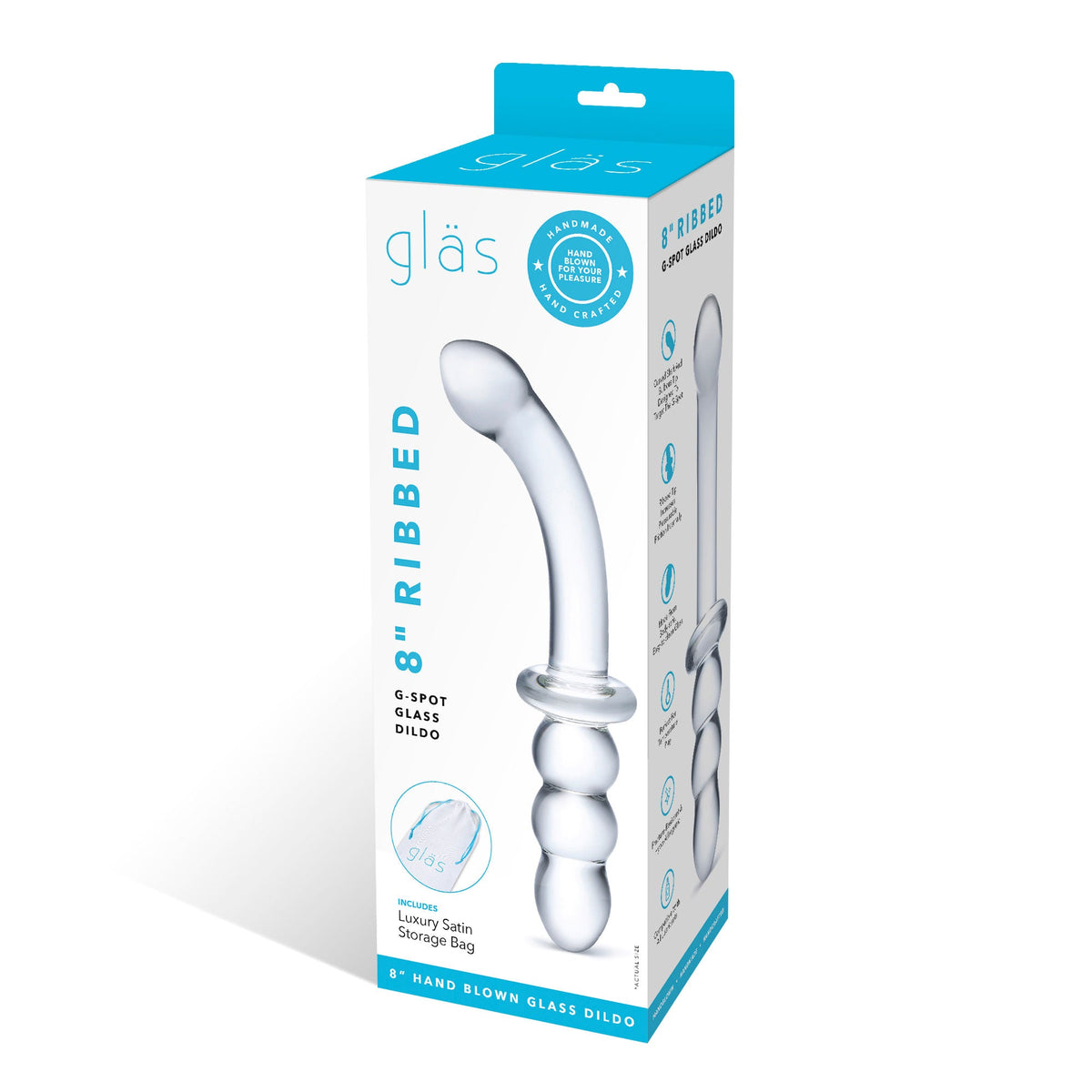 Glas 8 Inch Ribbed G-Spot Double-Ended Glass Dildo > Glass > Dildos - Tophatter Daily Deals