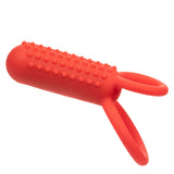 CalExotics Silicone Vertical Dual Enhancer Red Waterproof with 12 Intense Vibration Functions > Cock Ring > Vibrating - Tophatter Daily Deals