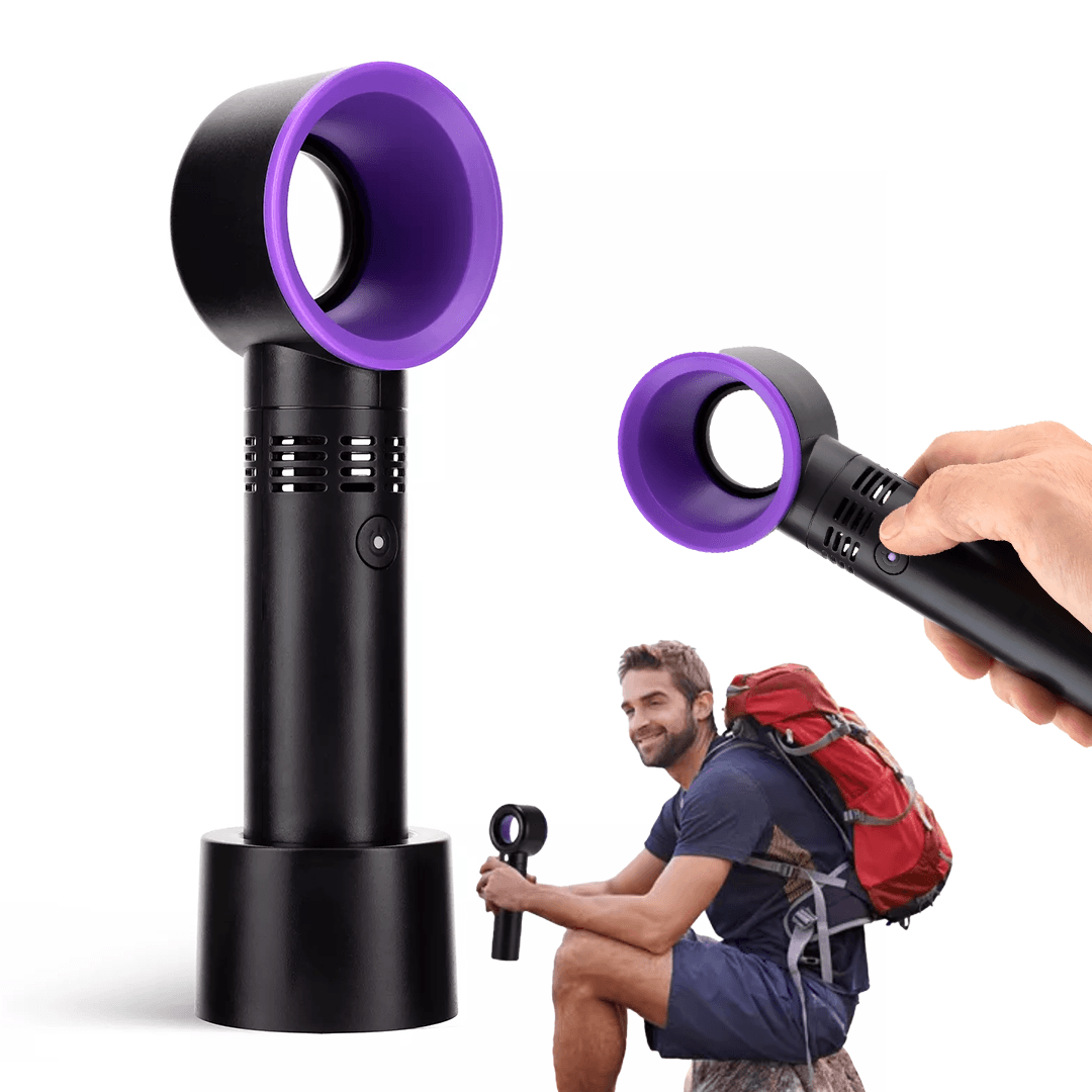 Handheld Bladeless Fan - 360° Desktop Mini Portable USB Rechargeable Cooler Fan Hot Sale - Tophatter Daily Deals
