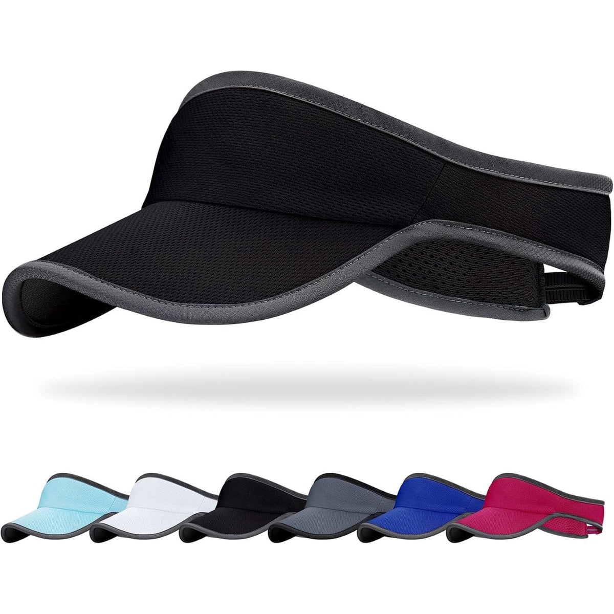 Sports Sun Visor, Lightweight Packable Adjustable Visor Hat for Tennis, Golf and Running Hats - Tophatter Daily Deals