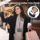 Mini Genuine Leather Coin Purse with Detachable Lanyard Handbags & Wallets - Tophatter Daily Deals
