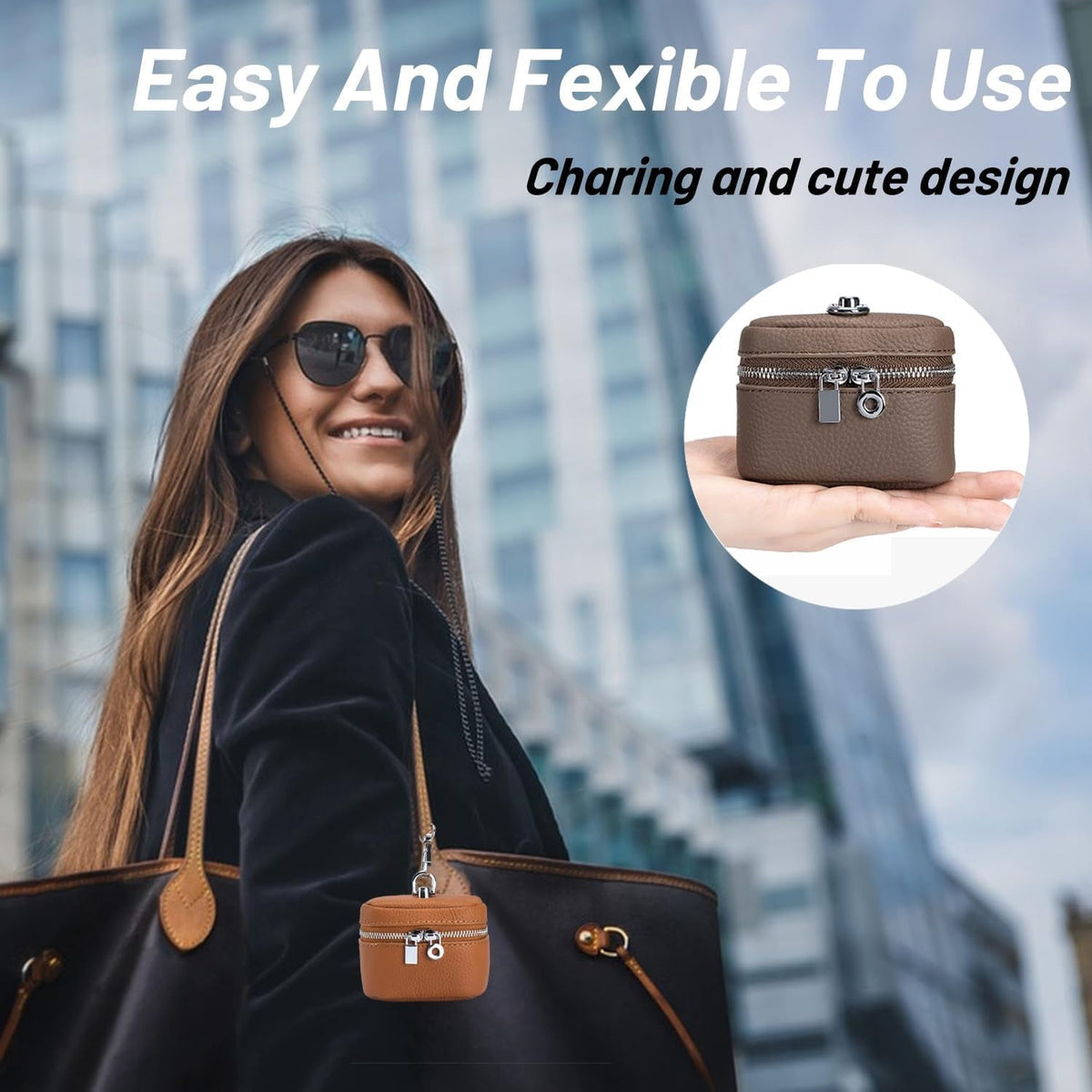 Mini Genuine Leather Coin Purse with Detachable Lanyard Handbags & Wallets - Tophatter Daily Deals