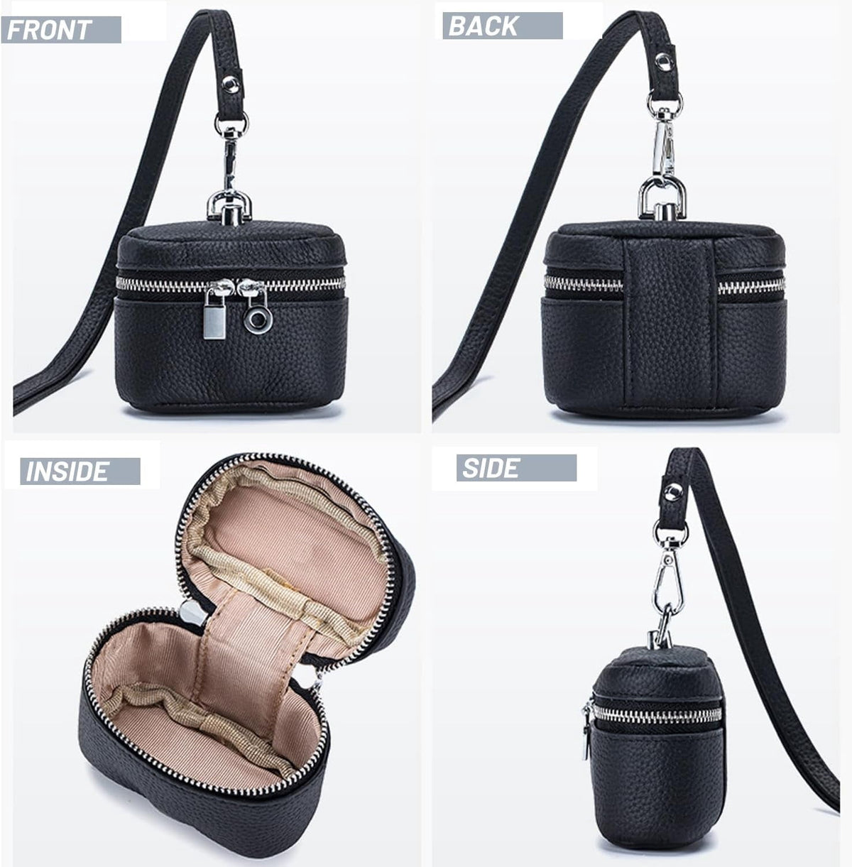 Mini Genuine Leather Coin Purse with Detachable Lanyard Handbags & Wallets - Tophatter Daily Deals