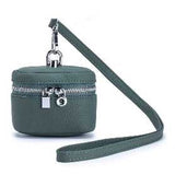 Mini Genuine Leather Coin Purse with Detachable Lanyard Dark Green Handbags & Wallets - Tophatter Daily Deals