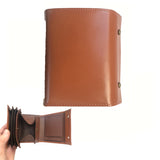 Compact Accordion Trifold Leather Wallet with Snap Coin Pocket Brown Handbags & Wallets - Tophatter Daily Deals